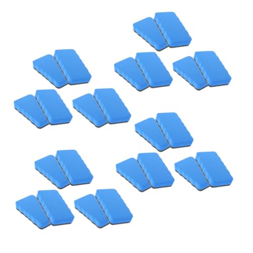 Uonlytech 24 Stück Radiergummi Klassenlehrer Tafelwischer Tafelradierer Weiß Erste Magnetischer Trockenlöscher Whiteboard Trocken Abwischbar Austauschbarer Board-radierer Planke Eva Blau von Uonlytech