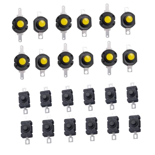 Uonlytech 24Stücke Mini Taschenlampen Druckknopfschalter mit Verriegelungsmechanismus Smd Rastschalter für DIY Projekte Taschenlampen und Haushaltsgeräte Kompakte Bauweise von Uonlytech