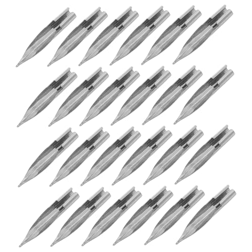 Uonlytech 25 Stück Stift kopf Ersatznibs für Füller Kalligraphie -Nibs Tintenstiftspitzen Kalligrafie-Ersatzspitzen bemerkenswerte Ersatztipps bemerkenswerte Stiftspitzen Metall Silver von Uonlytech