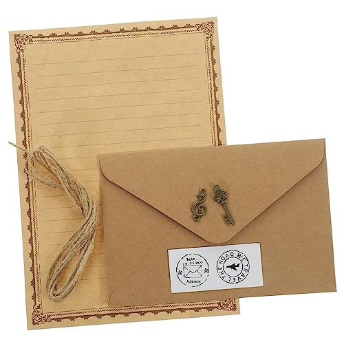 Uonlytech 2Sätze Retro Briefpapier Set Mit Umschlägen Teiliges Vintage Schreibpapier Set Für Kreative Briefe Und Notizen Für Reisen Und Persönliche Korrespondenz von Uonlytech