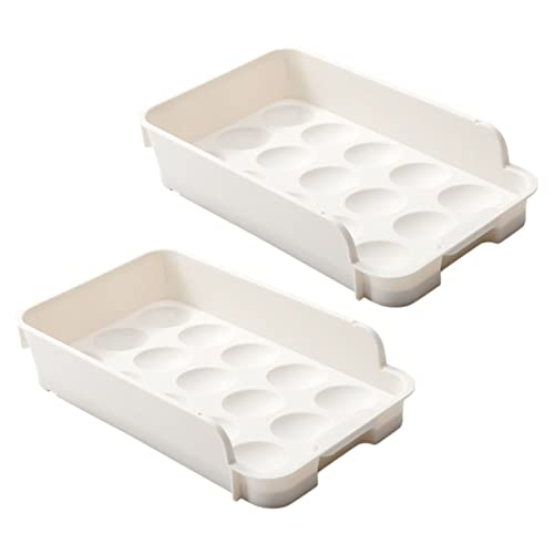 Uonlytech 2St schublade eierkarton Kühlschrankorganisatoren und -aufbewahrung Bio-Eier automatisch Eierkartons egg tray eier behälter verdickte Eierschublade Eierversorgung Keramik Weiß von Uonlytech