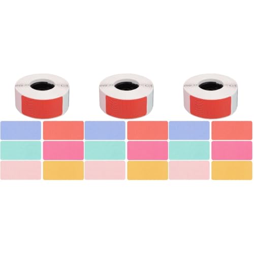Uonlytech 3 Rollen Thermoetikettenpapier Stichworte Selbstklebend Vinyl bunt klebrige Thermoetiketten Name flaschenetiketten adressetiketten Rechtecke beschriften Etiketten für Thermodrucker von Uonlytech