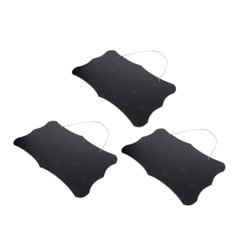 Uonlytech 3 Stück Hängende Tafel Kreidetafel-hängeschild Schwarzes Brett Message Board Tafelornamente Wandtafel Menü -board Hängendes Tafelschild Hängende Notiztafel Zeichen Holz Black von Uonlytech