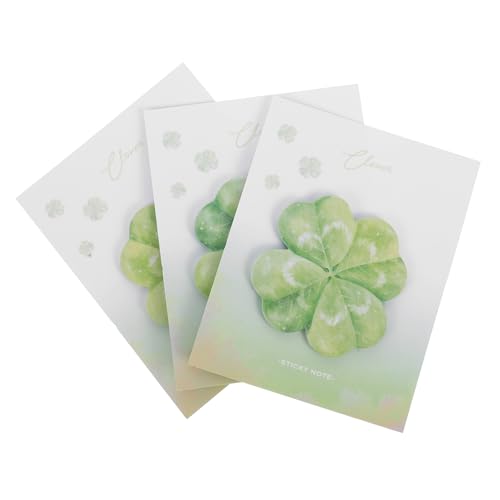 Uonlytech 3 Stück Vierblättrige St Patrick'S Day Tabs St Patrick'S Day Aufkleber St Patricks Day Memo Pads Notizblöcke St Patrick'S Day Dekorationen Aufkleber Grünes Papier von Uonlytech