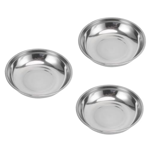 Uonlytech 3 Stück Waagschale aus Edelstahl Platte Oval Teller Essen digital Küchenwaage Waagenschale aus Metall Edelstahlpfannen maßstabsgetreue Küche Geschirr wiegen Rostfreier Stahl Silber von Uonlytech
