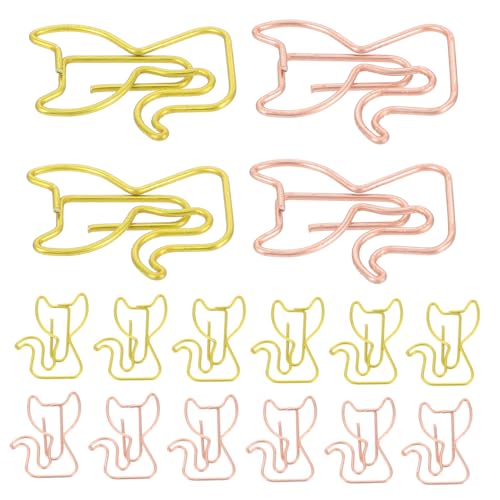 Uonlytech 30 Stück Katze Büroklammer Papier Organisieren Clip Lesezeichenclips in Katzenform Katze Geformte Papierklammern Lesezeichen-clips Papierhalter in Katzenform Büroklammern Süß Eisen von Uonlytech