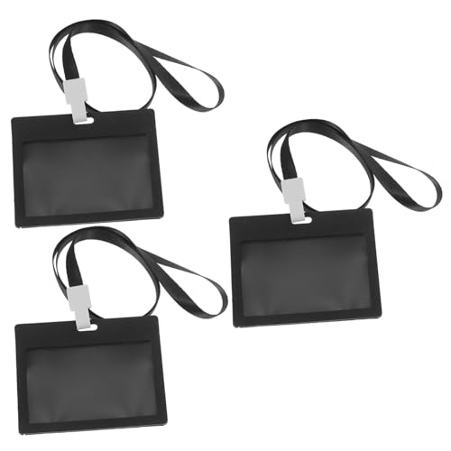 Uonlytech 3Sätze Ausweishalter Mit Umhängeband Klarsichthüllen Für Id Karten Arbeitskarten Und Zugangskarten Wasserdichtes Schwarzes Design Im Querformat Uonlytech 3Sätze Ausweishalter Mit Umhängeband Klarsichthüllen Für Id Karten Arbeitskarten Und Zugangskarten Wasserdichtes Schwarzes Design Im Querformat von Uonlytech
