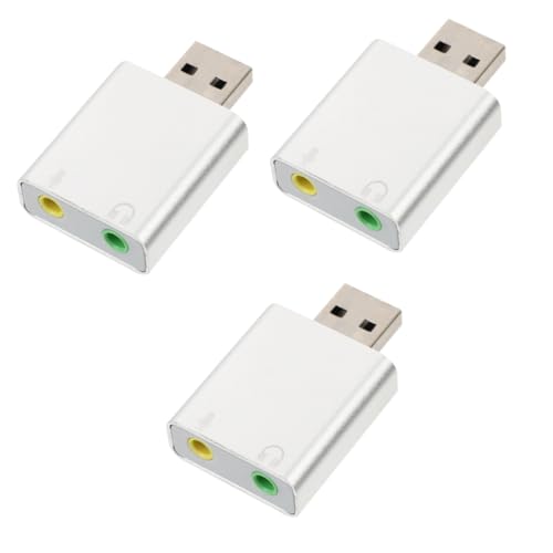 Uonlytech 3-teiliger Aluminium-Stereo-soundadapter Kopfhörer-mikrofonbuchse 7.1-Kanal-Surround-Sound Keine Treiber Für Jungen Und Mädchen Freunde Uonlytech 3-teiliger Aluminium-Stereo-soundadapter Kopfhörer-mikrofonbuchse 7.1-Kanal-Surround-Sound Keine Treiber Für Jungen Und Mädchen Freunde von Uonlytech