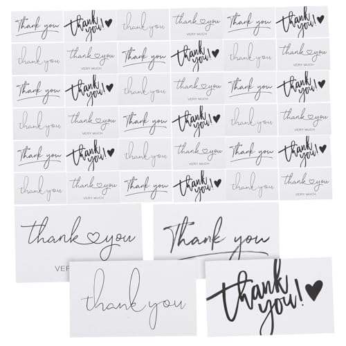 Uonlytech 4 Dankeschön-karten- Mitarbeiter Süße Dankeskarten Sortiert Lustig Kunde Geschäft Für Gruß Leere Dankeskarten Kommerziell Mini Braut Danke Karten Papier Weiß von Uonlytech