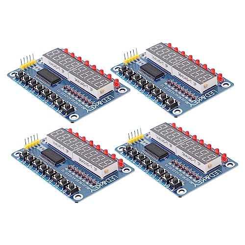 Uonlytech 4 Stück 8 8-Bit-LED-Digitalröhre Digitalröhre 8 Tasten für Mikrocontroller Anzeigemodul mit 8 Tasten Mikrocontroller-LED-Anzeigemodul Mikrocontroller Digitale Röhre 8 Tasten Anzahl von Uonlytech