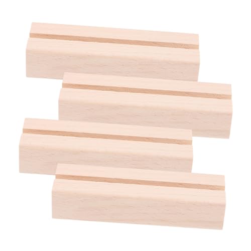 Uonlytech 4 Stück Holzkartenhalter Bilderhalter Ständer Beige Holz Holz Kalenderhalter Holz Kartenhalter von Uonlytech