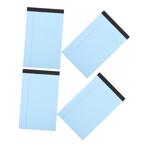 Uonlytech 4 Stück Machen Sie Sich Notizen auf Papier Pukka Lernheft Liste wiederverwendbar Notizblock büroartikel Notizbuch für Aufgaben Notizbücher Notepad abreißen legaler Block Blue von Uonlytech