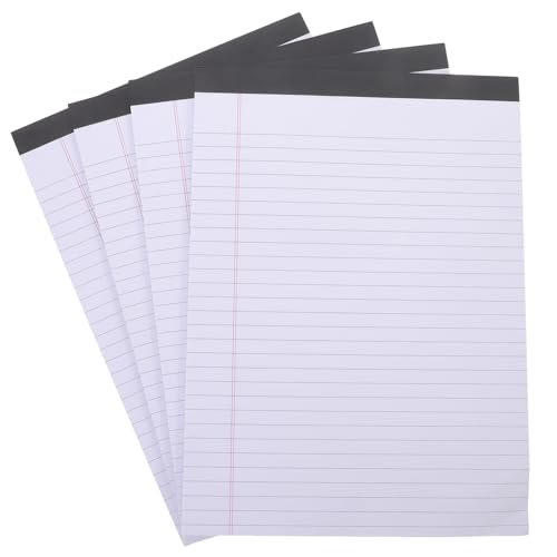 Uonlytech 4 Stück Papier nehmen Notizbücher für die Arbeit Arbeitsheft Zeitschrift linierte Papierblöcke Reißbares Notizbuch Liniertes Notizbuch A4 Notizblock Ideen-Notizbuch Pads Weiß von Uonlytech