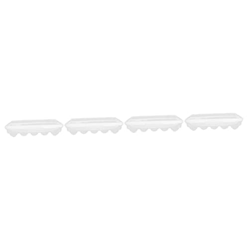 Uonlytech 4Er-Box Tragbarer Eierkarton Kühlschrank bin kleine Eierbehälter Korb coop Spender storage boxes aufbwahrungs-box egg tray cooling box Eierschale Multi-Grid-Eierkasten Plastik Weiß von Uonlytech