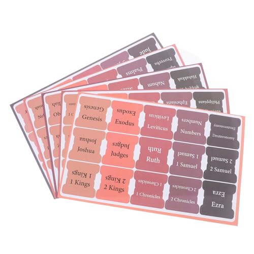 Uonlytech 5 Blätter Index-Label Registerkarten laminiert Tab für Farbe Bibel Etiketten Bibelstudienzubehör Bibelstudienwerkzeuge Bibelzubehör Bibelindexaufkleber beschichtetes Papier Uonlytech 5 Blätter Index-Label Registerkarten laminiert Tab für Farbe Bibel Etiketten Bibelstudienzubehör Bibelstudienwerkzeuge Bibelzubehör Bibelindexaufkleber beschichtetes Papier von Uonlytech