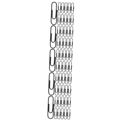 Uonlytech 5 Sätze Paperclip Briefpapier Binder Büroklammer Dokumentclips Papierclips kleine Büroklammern Büroklammer fürs Büro Clips Briefpapier Büroklammern kreativ Plastik Schwarz von Uonlytech