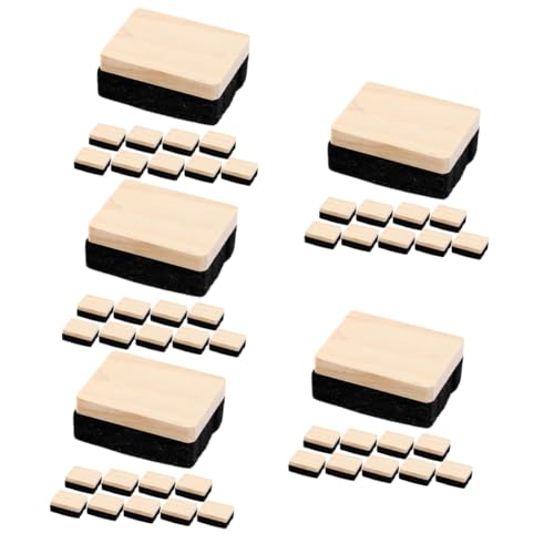 Uonlytech 5 Sätze Radiergummi Mini Whiteboard-trockenlöscher Multipack Tafel Kreidestaubtuch Whiteboard-radierer Schwarz Trocken Abwischbarer Kreideradierer Weißes Brett Gefühlt 10 Stück * 5 von Uonlytech