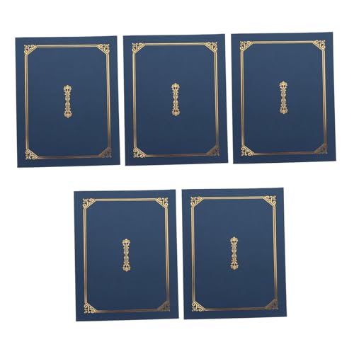 Uonlytech 5 Stück Zertifikathüllen Diplomhüllen Auszeichnungszertifikatshülle Büro Für Abschluss Diplomhülle Diplomzertifikatshülle Kunstleder Diplomhüllen Auszeichnungshüllen Papier Blau von Uonlytech
