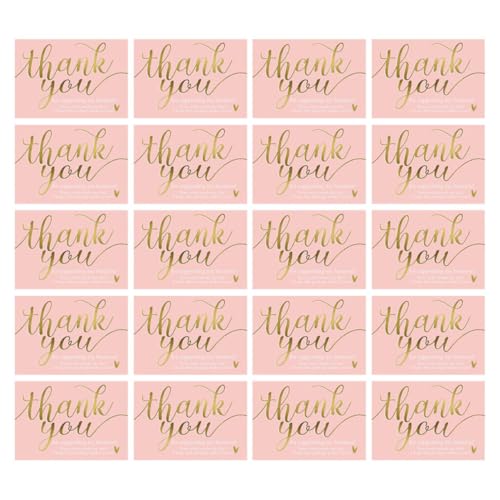 Uonlytech 50 Stück Dankeskarten Dankesnotizen Danke Für Ihre Bestellung Karte Dankeschön Kleine Visitenkarten Pakete Für Kleine Unternehmen Danke Für Ihre Unterstützung von Uonlytech