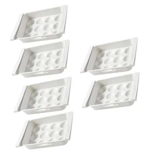 Uonlytech 6 Stk Schublade Aufbewahrungsbox Multi-Grid-Eierkasten Organizer für Kühlschrankschubladen aufbewahrungsdose storage boxes Aufbewahrungsbehälter für Eier Eierhalter mit Schublade von Uonlytech
