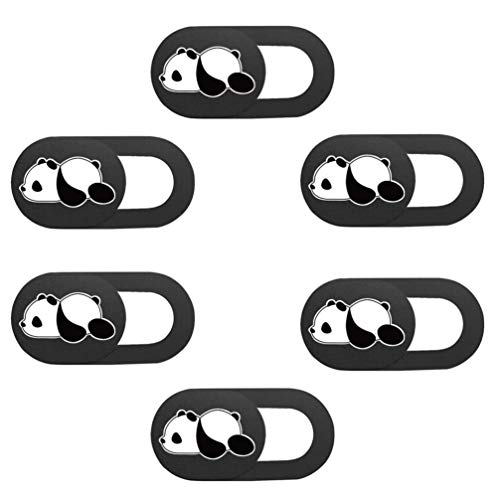 Uonlytech 6Pcs Webcam Abdeckung Schlafen Panda Kamera Abdeckung Folie Aufkleber Ultradünne Runde Loch Laptop Kamera Blocker Datenschutz Schutz Patch für Smartphone Tablet Computer Schwarz von Uonlytech