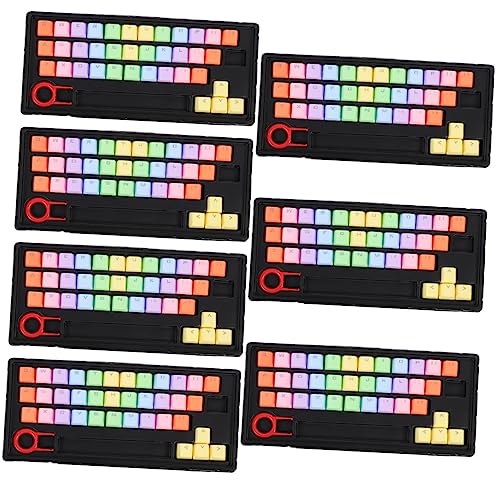 Uonlytech 7 Sätze Tastenkappe farbige Tastatur Tastatur-Dekor Pudding Keycaps Keyset Computertastaturen Bunte Tastaturkappen Tastaturzubehör Pastell Suite Schutzfilm Klaviatur pbt von Uonlytech