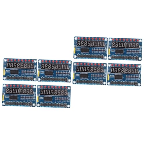 Uonlytech 8 STK 8-Bit-LED-Digitalröhre digitales Segmentmodul Mikrocontroller Digitale Röhre 8 Tasten Mikrocontroller-Anzeigemodul mit Tasten Anzeigemodul für Mikrocontroller von Uonlytech