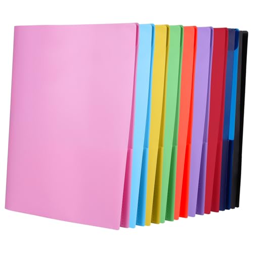 Uonlytech 9 Pcs -taschenordner Kunststoffordner Mit Taschen Office Ordner Dokument Ordner Datei Organizer Für Schreibtisch- Und Schulmaterialien von Uonlytech