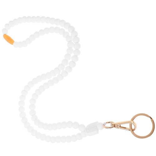 Uonlytech Anti-Hook-Kette Abzeichen Schlüsselband Ausweishalter mit Perlen schlüsselanhänger Lanyard mit dekorativen Perlen zum Aufhängen Kartenhalter Silikon-Gummi Weiß Uonlytech Anti-Hook-Kette Abzeichen Schlüsselband Ausweishalter mit Perlen schlüsselanhänger Lanyard mit dekorativen Perlen zum Aufhängen Kartenhalter Silikon-Gummi Weiß von Uonlytech