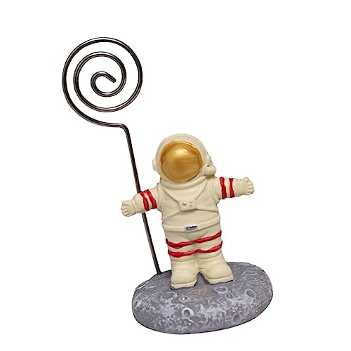 Uonlytech Astronauten Visitenkartenhalter Notizhalter Clip Astronauten Party Platzhalter Cooles Schreibtisch Zubehör Memo Clip Ständer Memo Clip Halter Ständer Arbeitspapier von Uonlytech