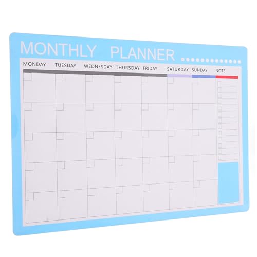 Uonlytech Magnettafel Wöchentliche trocken abwischbare Tafel Küchenkalender Kalender für Kühlschrank Whiteboard-Kalender für die Wand Kühlschrank-Magnet-Kalender Gummi Blue von Uonlytech