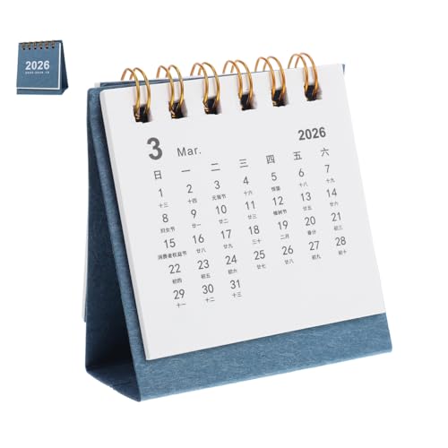 Uonlytech Mini Tischkalender Tragbarer Tischkalender mit Robuster Papierbindung Kompakte für Büro und Zuhause Design für Optimale Übersicht Integrierte von Uonlytech