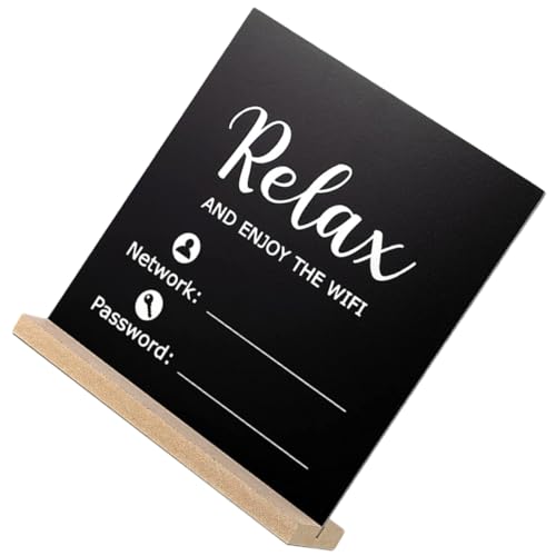 Uonlytech Passwort-Token WiFi Zugangsdaten Dekoration WLAN Zugangsdaten Schild WiFi Kennwort Tischdeko Willkommen retro W-lan Tafel WLAN-Erinnerung aus Holz WLAN-Beschilderung aus Holz MDF von Uonlytech