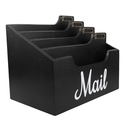 Uonlytech Postsortierer Aus Holz Schreibtisch-post-organizer Mail-organizer-arbeitsplatte Schule Schreibwaren Briefhalter Für Den Schreibtisch Klein Sorter Papier Abteil Büro Schlüssel Black von Uonlytech