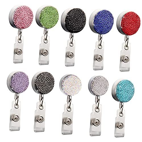 Uonlytech Retractable Id Holder mit Rhinestone Schlüsselanhänger Badge Clip für Krankenschwester Lehrer und Studenten für Täglichen Gebrauch von Uonlytech