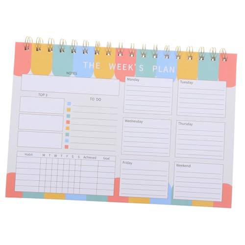 Uonlytech Wochenplaner Mit Spiralbindung Wöchentlicher Notizblock Robustes Material Für Büro Schule Und Zuhause Tägliches Notizbuch Zur Effektiven Lebensorganisation von Uonlytech