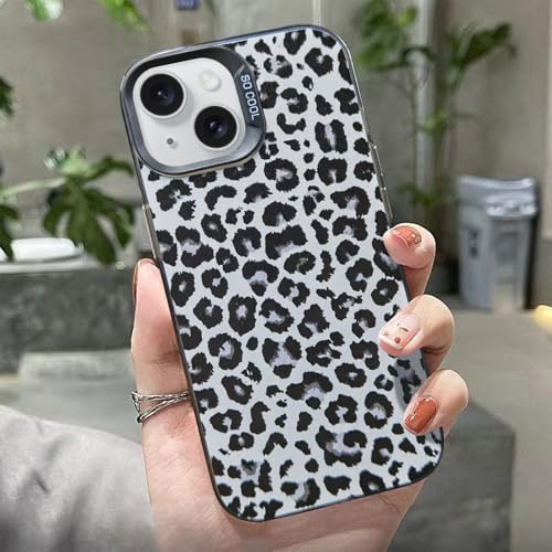 Kompatibel mit iPhone15 Pro Hülle 6.1 Inch, Leopard Muster Design Mädchenc Aesthetic Case Cover, Fashionable Aesthetic TPU Durable Mobile Phone Case (Leopard03-black, iPhone15 Pro) von Uorker