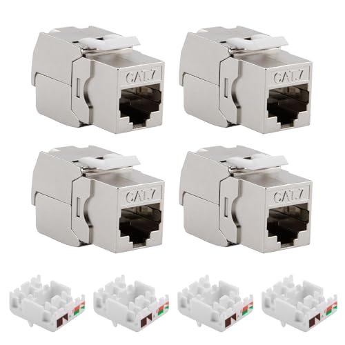 4x CAT 7 Keystone RJ45 Modul Buchse für CAT7 Verlegekabel Verbinder, LSA vollgeschirmt STP Einbaubuchse RJ45 Buchse Schneidklemme LAN Kabel 10 Gbit/s bis 600 MHz AWG 22-24 Werkzeuglos für Netzwerkdose 4x CAT 7 Keystone RJ45 Modul Buchse für CAT7 Verlegekabel Verbinder, LSA vollgeschirmt STP Einbaubuchse RJ45 Buchse Schneidklemme LAN Kabel 10 Gbit/s bis 600 MHz AWG 22-24 Werkzeuglos für Netzwerkdose von Uoww