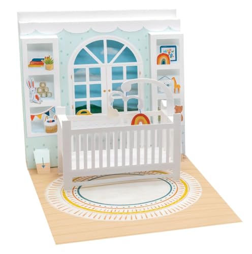 Geburt Geburtstag Pop Up 3D Karte Grußkarte Babywiege 13x13cm Geburt Geburtstag Pop Up 3D Karte Grußkarte Babywiege 13x13cm von Up With Paper