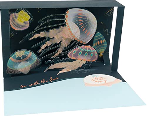 Licht Box Pop Up 4D Karte Geburtstag Grußkarte Tintenfisch 13x16cm von Up With Paper
