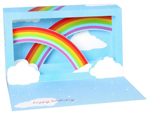 Licht Box Pop Up Neuheit 4D Karte Geburtstag Grußkarte Regenbogen 13x16cm von Up With Paper