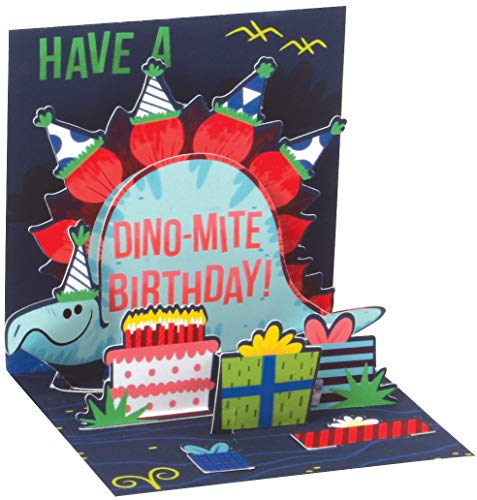 Pop UP 3D Karte Geburtstag Mini Grußkarte Dino Birthday 7,6x7,6cm von Up With Paper