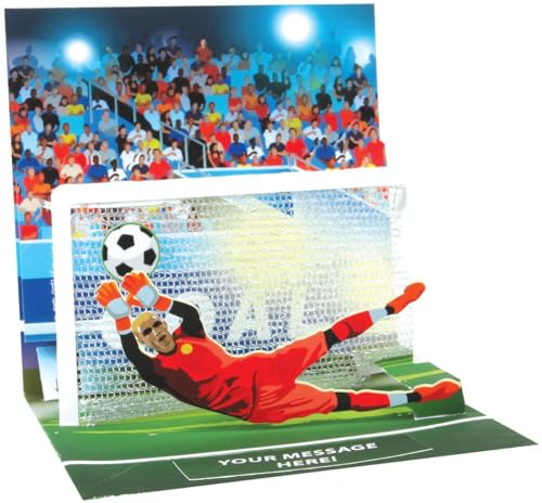 Pop Up 3D Karte Geburtstag Grußkarte Fußball Tor 13x13cm von Up With Paper
