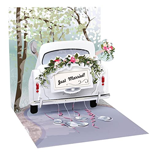 Pop Up 3D Karte Hochzeit Grußkarte Honeymoon Auto 13x13cm Pop Up 3D Karte Hochzeit Grußkarte Honeymoon Auto 13x13cm von Up With Paper