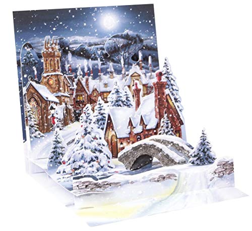 Pop Up 3D Weihnachten Karte PopShot Geschenk Winterdorf 13x13 cm von Up With Paper