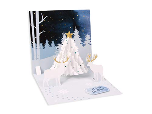 Pop Up 3D Weihnachten Karte PopShot Weißer Winterwald 13x13 cm von Up With Paper