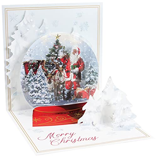 Pop Up 3D Weihnachten Karte PopShot Winter Kugel Form 13x13 cm von Up With Paper