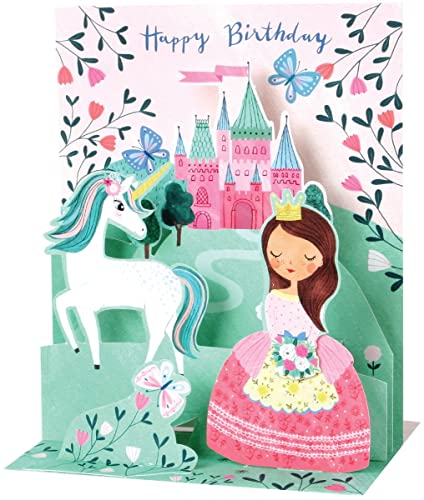 SOUND Pop Up 3D Geburtstag Karte Kinder Prinzessin Einhorn 18x13cm SOUND Pop Up 3D Geburtstag Karte Kinder Prinzessin Einhorn 18x13cm von Up With Paper