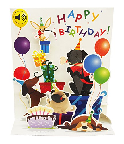 SOUND Pop Up 3D Karte Geburtstag Musik Party Laune 18x13cm von Up With Paper