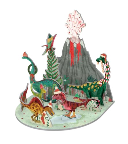 Weihnachten Roger la Borde Pop Up Ausgestanzt Figuren Dinosaurier feiern Weihnachten von Up With Paper